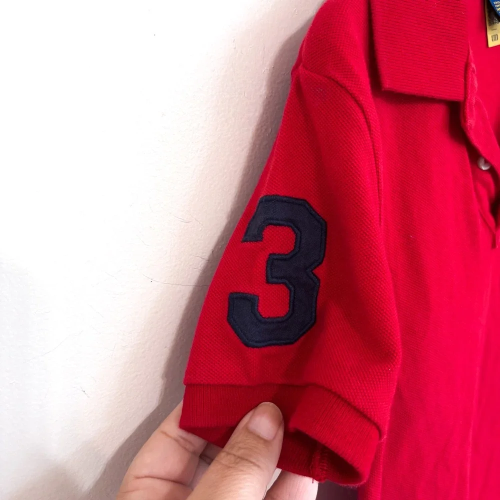 Polo Ralph Lauren Boys Preppy Polo Shirt & Shorts Set Size 7 Red Blue Seersucker